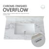 Sintered Stone Bathroom Vanity Top With Rectangular Undermount Ceramic Sink And Backsplash - Carrara White - Image 7