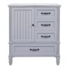 30" Bathroom Vanity With Sink, Bathroom Cabinet With A Door, 3 Drawers Legs, Adiustable Foot Pads - Gray - Image 12