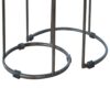 Round Stool Table With Iron Base (Set of 2) - Brown / Black - Image 3