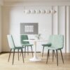 Mid Century Round Dining Table With Table Top & Pedestal Base For 2 - 4 People - White - Image 12