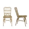 Outdoor Wicker Patio Dining Chairs (Set of 2) With Durable Iron Frame Rattan Weave - Natural - Image 4