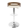 Cassis - Mid-Century Modern Adjustable Barstool With Swivel - Walnut / Cream - Image 5