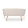 Mid Century Modern Loveseat With Channel Stitched Backrest - Beige - Image 9