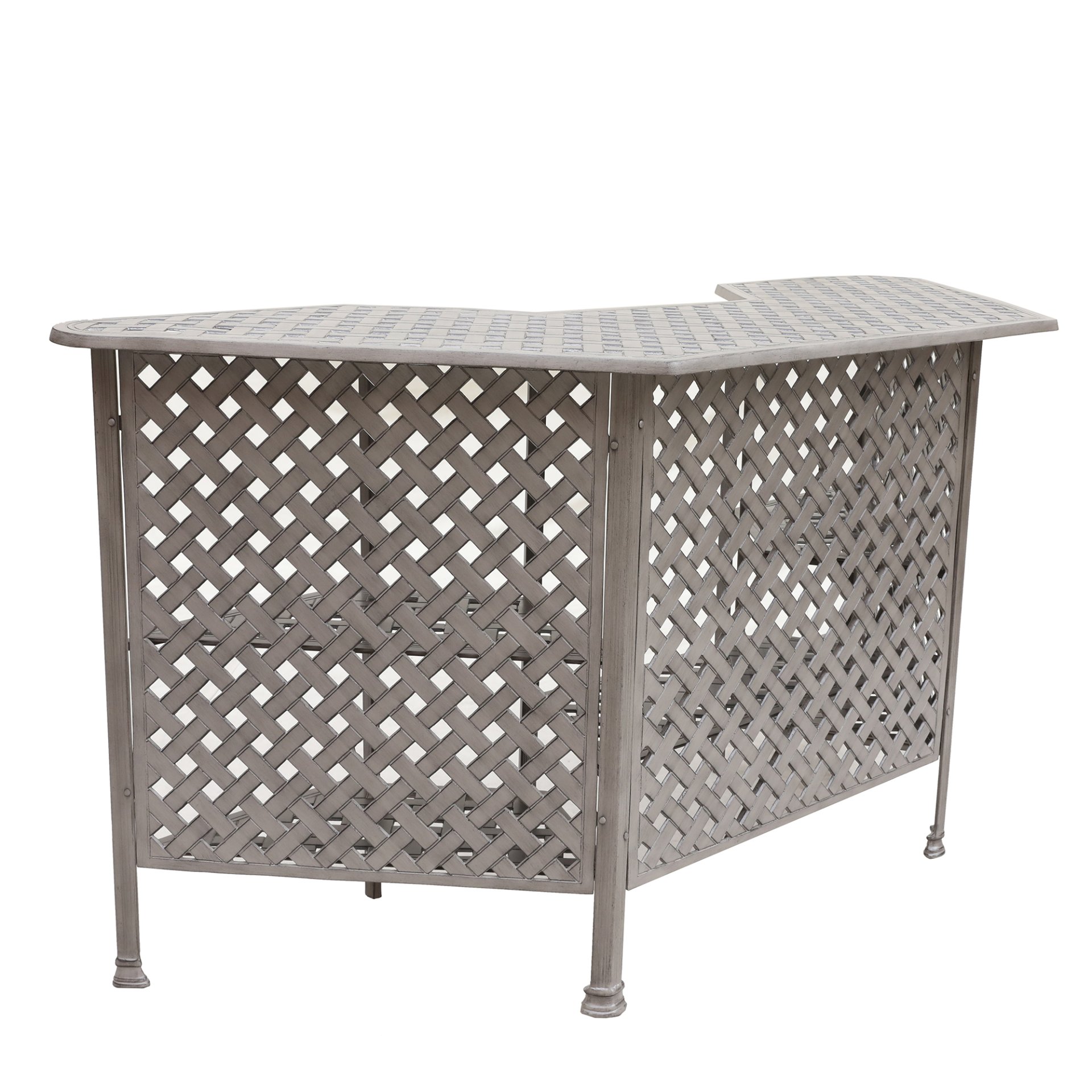 Cast Alumnim Weave Pattern Party Bar Table A - Gray - Image 5