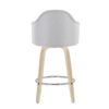Ahoy - Mid-Century Modern Fixed Height Counter Stool With Natural Legs / Round Chrome Footrest (Set of 2) - Light Gray - Image 5