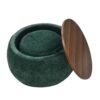 Modern Classic Round Storage Ottoman With Removable Top - Green - Image 11