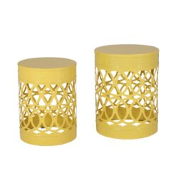 Outdoor Metal (Set of 2) End Table - Yellow