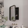 Recessed Metal Framed Medicine Cabinet With Mirror And Adjustable Shelves Wall Mirror With Storage For Bathroom - Black - Image 2