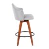 Ahoy - Contemporary Fixed Height Counter Stool With Bamboo Legs / Round Footrest (Set of 2) - Light Gray / Walnut - Image 3