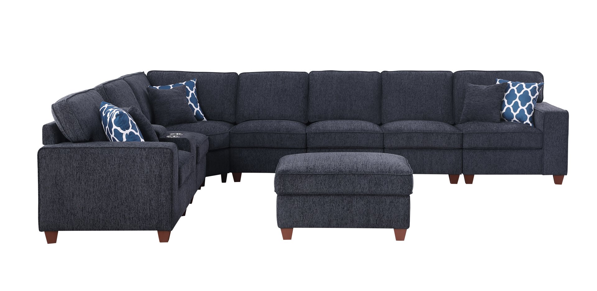 Lily - Sectional Sofa With Ottoman - Black - Image 6