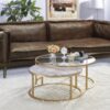 Shanish - Engineered Stone Top Nesting Table Set - Gold - Image 7