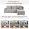 Sectional Sofa Pull Out Sofa Bed L - Shaped Sofa With Movable Ottoman And Stool, Large Storage Space, A Cup Holder, And 2 USB Ports For Living Room - Light Gray - Image 10