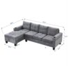 Modern Sectional Sofa Set With L Shape Chaise Lounge, Cup Holder, And Storage - Gray - Image 3