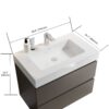 Alice - 30" Bathroom Vanity With Sink, Large Storage Wall Mounted Floating Bathroom Vanity For Modern Bathroom, One-Piece Sink Basin Without Drain And Faucet - Gray / White - Image 3