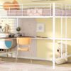 Full Loft Bed With Desk And Grid - White - Image 14