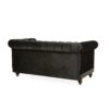 Chesterfield Velvet Loveseat Sofa, 2 Person Rolled Arm Upholstered Couch - Black - Image 12