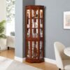 Corner Curio Cabinet With 5 Shelves And Lighting System (E26 Light Bulb Not Included) - Walnut - Image 6
