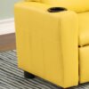 Marisa - Yellow Leather Kids Recliner Chair With Cupholder - Yellow - Image 7