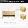 Modern Bathroom Vanity Combo With Single Resin Sink And Storage Cabinet, Multilayer Solid Wood - Oak - Image 7