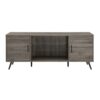 Mid-Century Modern 2 Door 60" TV Stand For 65" TVs With Glass Shelf - Slate Gray - Image 4