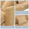 Modern L-Shaped Corduroy Sofa With Reversible Chaise, 4 Seat Upholstered Sectional Indoor Furniture, Convertible Sleeper Couch With Pillows - Light Brown - Image 20
