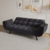 Sofa Soft Two Armrests Throw Pillow Pillow Comfortable Fit Apartment Bedroom Small Space - Black - Image 4
