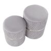 Cinch - Contemporary / Glam Nesting Ottoman Set - Chrome / Silver - Image 2