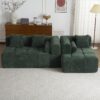 Sectional Sofa Full Compressed Sofa Modular Sofa Couch Free Combined Sofa With Deep Seating And 2 Side Pockets For Living Room - Green - Image 13
