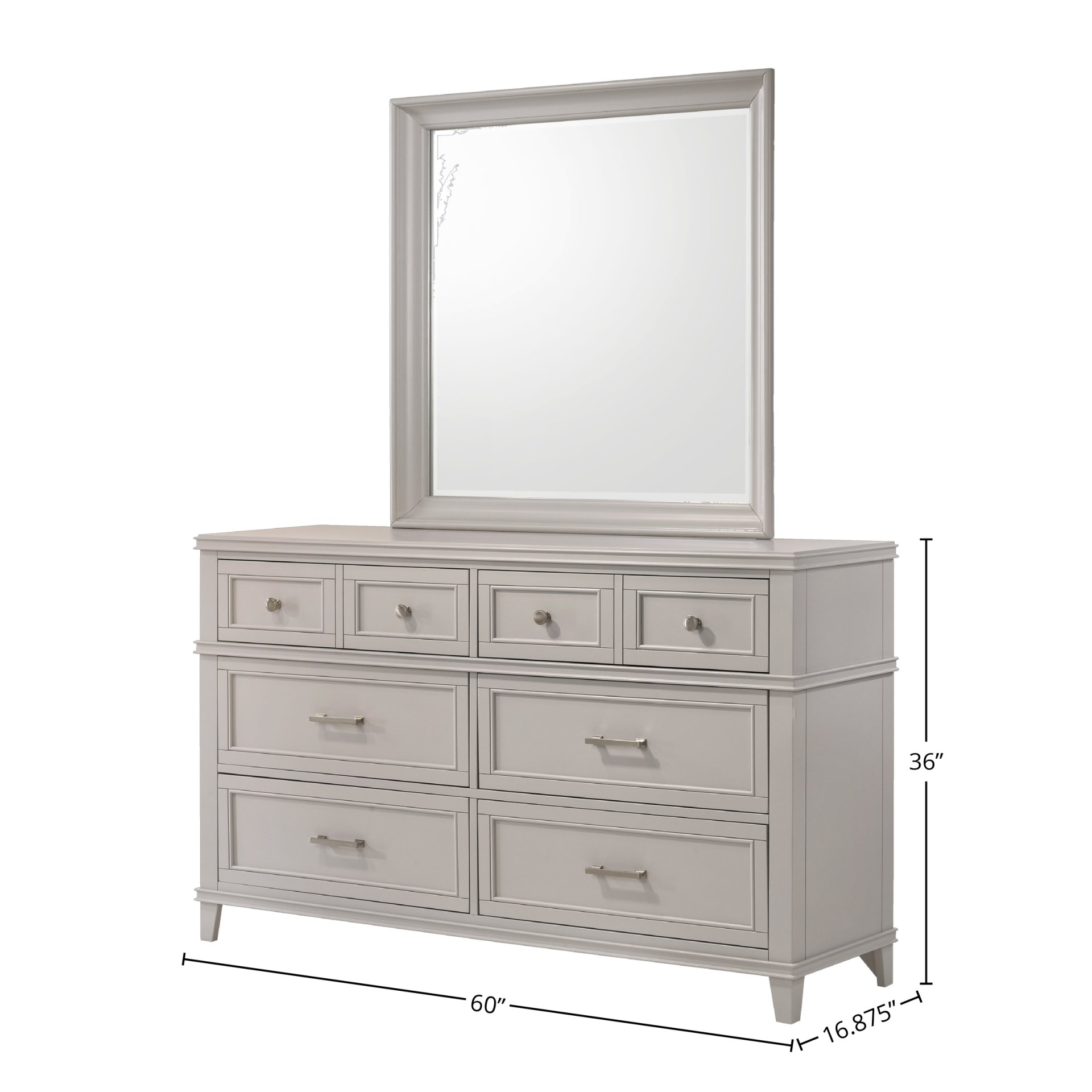 6 Drawer Dresser - Gray - Image 5