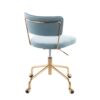 Tania - Contemporary Task Chair - Gold / Light Blue - Image 3
