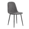Modern Linen Cotton Dining Chair (Set of 6) With Integrated Design - Black / Dark Gray - Image 7