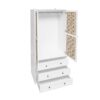 Hollow Pattern 2 Door 3 Drawer Wardrobe, The Collision Of Wood Color, Suitable For Bedrooms And Dressing Rooms - White - Image 15