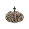 Chenille Weighted Pumpkin Ornament Decor For Holiday Harvest Festival Fall Festival & Thanksgiving (Set of 2) - Dark Brown - Image 5