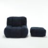 Modern Indoor Fluffy Bean Bag Chair With Memory Foam And Ottoman Super Soft Velvet - Blue - Image 20