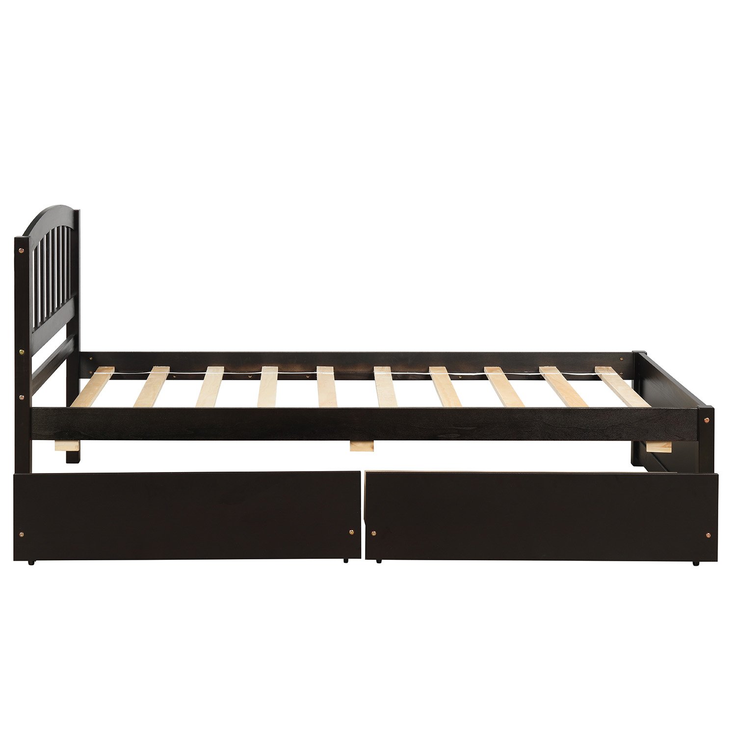 Twin Size Platform Bed With Two Drawers - Espresso - Image 5