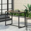 Ernesto - Outdoor Industrial Acacia Wood Bar Table With Metal Frame - Gray - Image 4