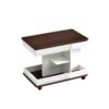 Adjustable End Table With Wheels, Modern Multifunctional Sofa Side Table With Lift Top, 360°Rotating Top And Storage Space For Living Room, Small Space - Brown / White - Image 19