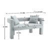 Modern Loveseat Sofa, Comfy Upholstered 2 Seater Sofa - Mint Green - Image 4