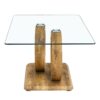 Modern Style Glass Top Coffee Table With Base Suitable For Living Rooms And Lounge Areas - Natural Wood - Image 14