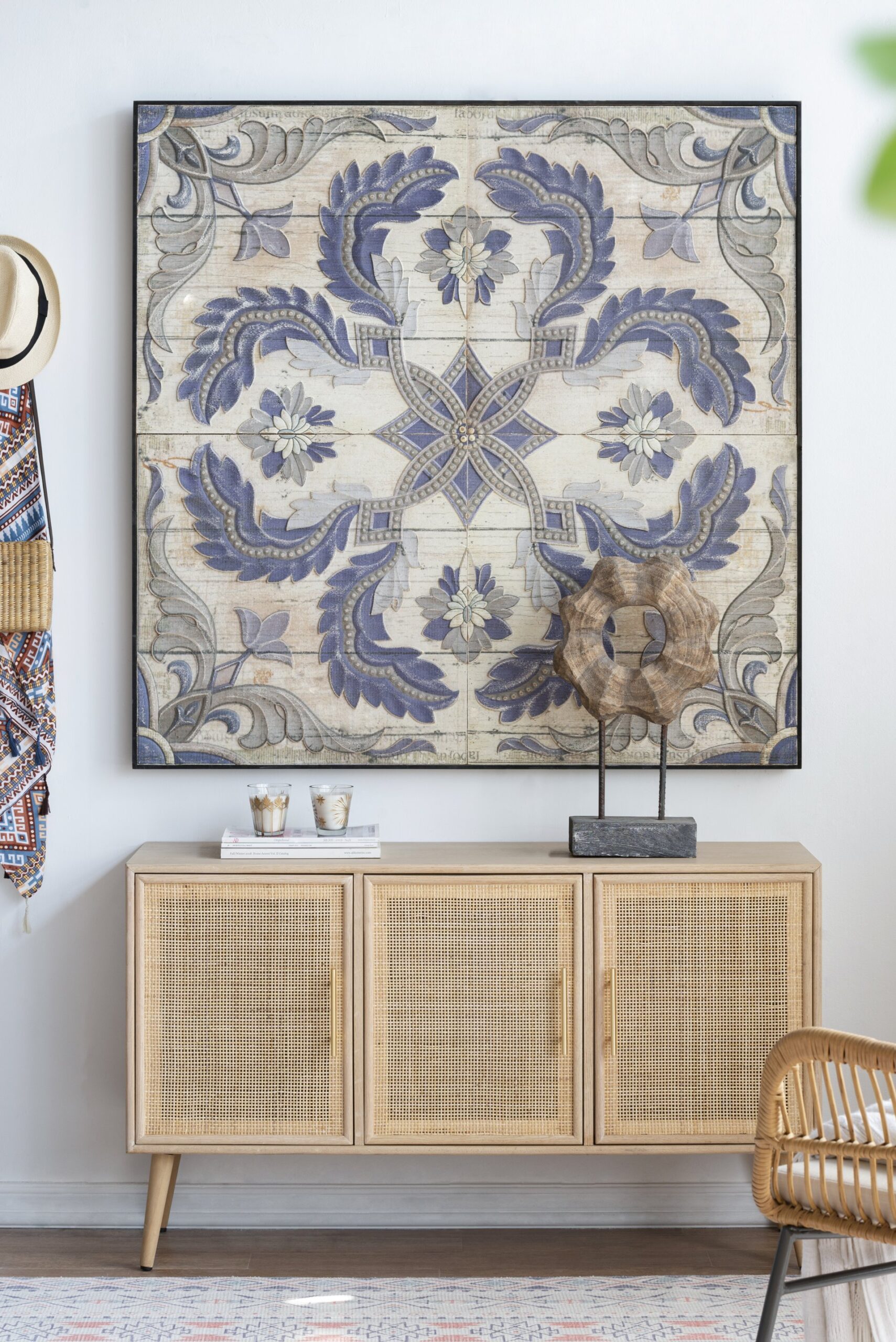 Wooden Accent TV Cabinet With 3 Doors - Brown - Image 10