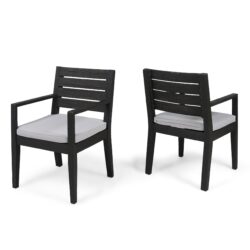 Outdoor Dining Chair (Set of 2) - Dark Gray / Light Gray - Dark Gray