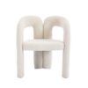 Contemporary Designed Velvet Fabric Upholstered Accent / Dining Chair Teddy Armchair (Set of 2) - Beige - Image 19