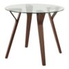 Folia - Mid-Century Modern Round Dinette Table - Walnut / Clear - Image 3