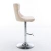 Swivel Velvet Barstools Adjusatble Seat Height From 25-33", Modern Upholstered Chrome Base Bar Stools With Backs Comfortable Tufted For Home Pub And Kitchen Island (Set of 2) - Beige - Image 6