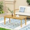 Outdoor Rectangular Coffee Table - Brown - Image 9