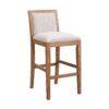 Bar Stools (Set of 2), Rubber Wood Frame, Retro Bar Chairs Suitable For Kitchen Island - Beige / Wood - Image 9