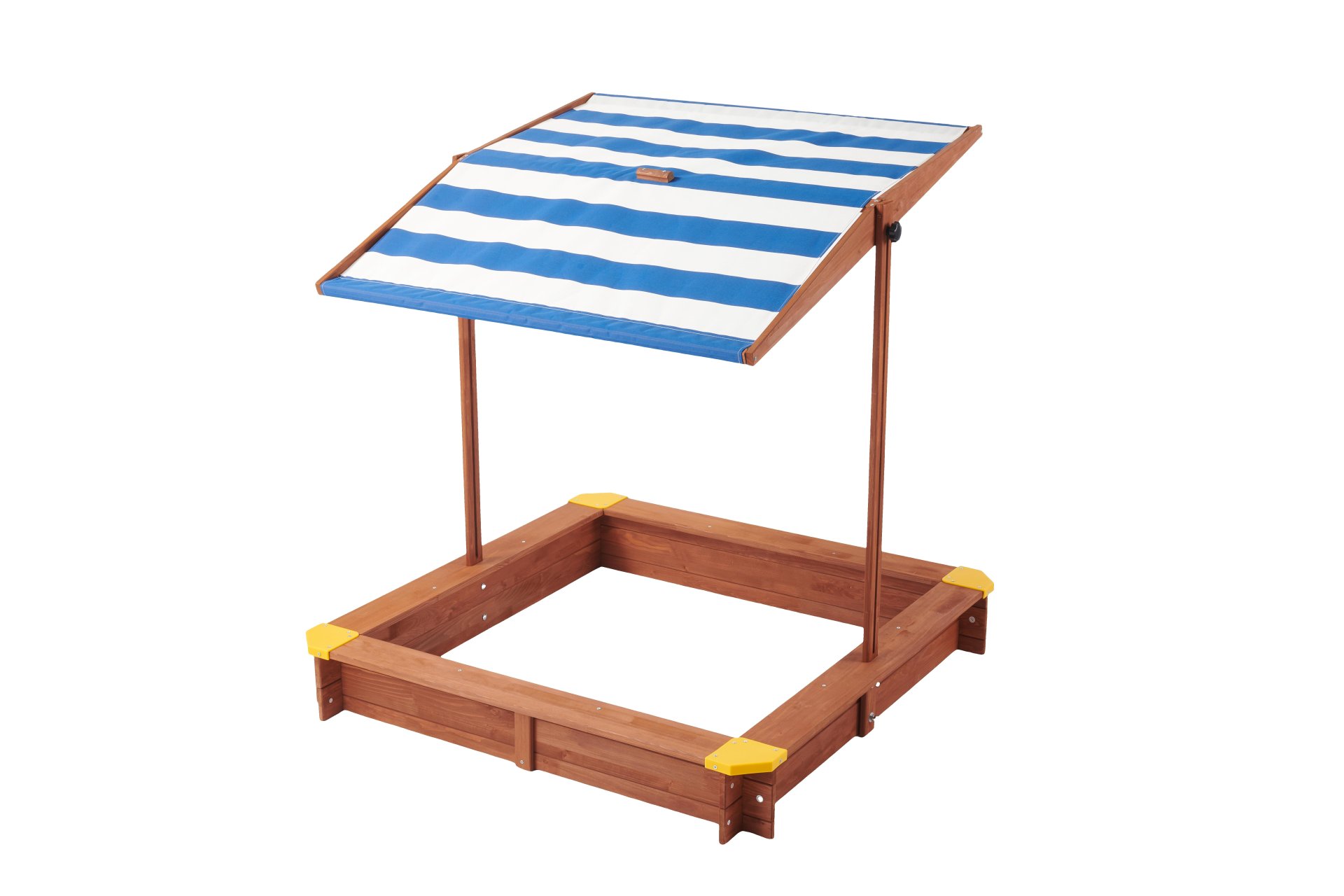 Kids Sandbox With Cover, Sand Box With Adjustable Canopy, Large Outdoor Cedar Sandpit For Backyard Play - Reddish Brown - Image 13