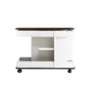 Adjustable End Table With Wheels, Modern Multifunctional Sofa Side Table With Lift Top, 360°Rotating Top And Storage Space For Living Room, Small Space - Brown / White - Image 11