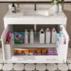 43" Bathroom Vanity, Multi Functional Cabinet, Doors And Drawer - White - Image 9