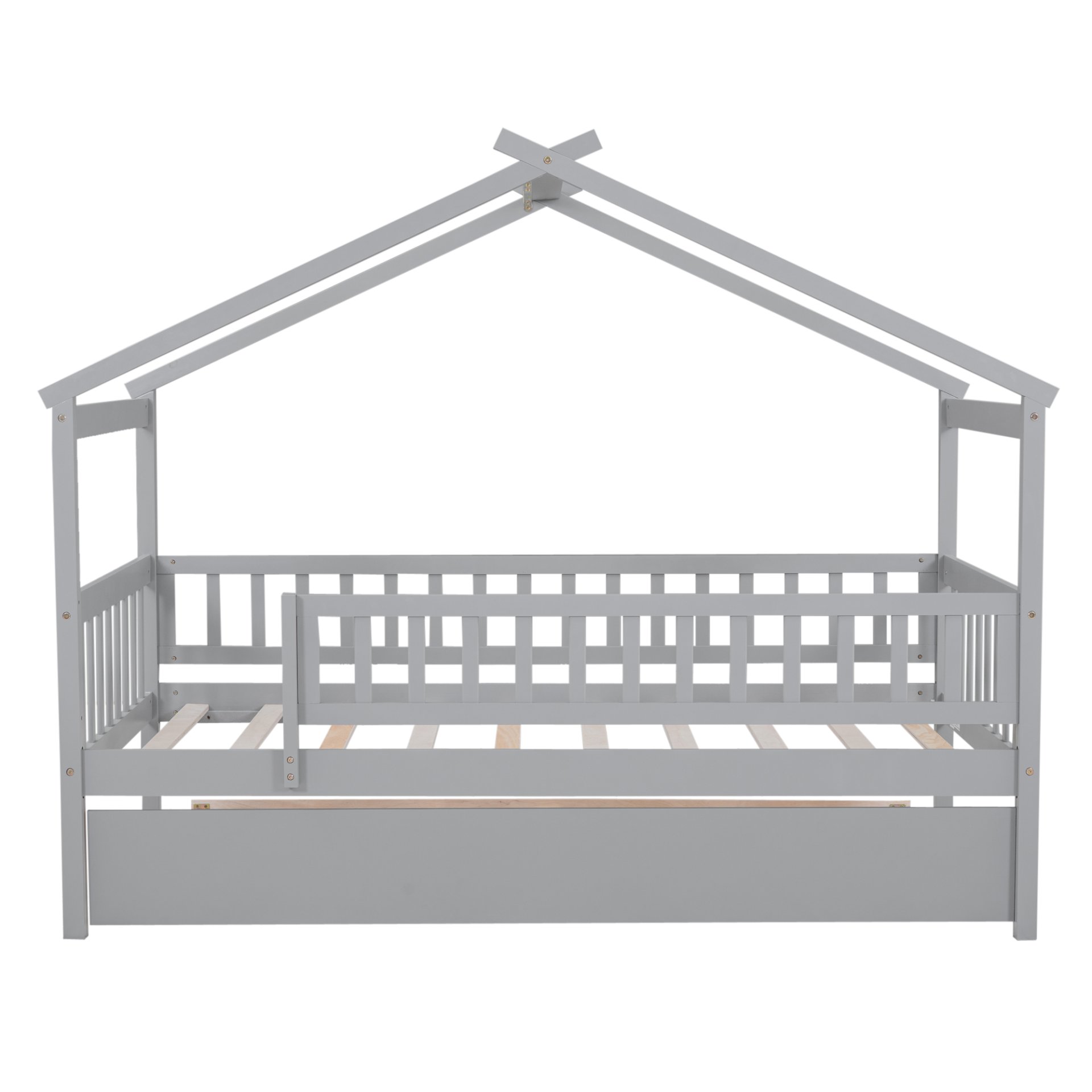 Twin Size House Bed & Twin Size Trundle - Gray - Image 5